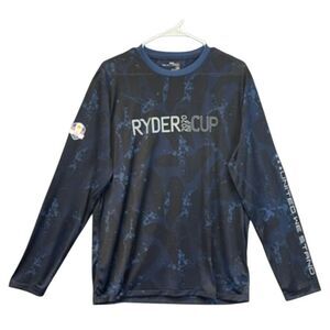 RLX RALPH LAUREN Men Long Sleeve Performance Shirt M Navy Ryder Cup Golfcore NEW